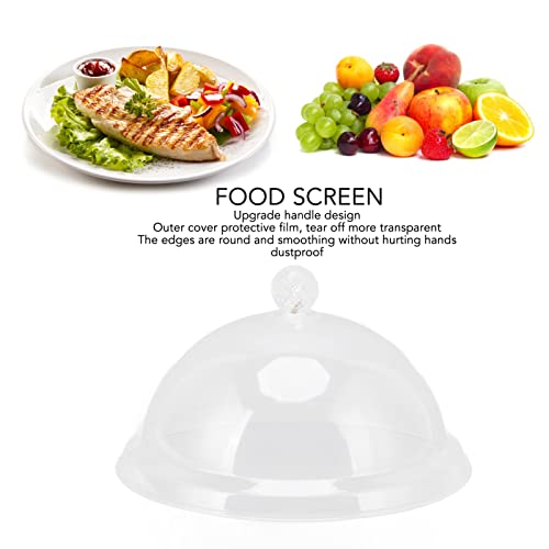 Tampa Transparente para Alimentos Com Alça, Tampa Redonda de Acrílico para Pratos, Tampa Reutilizáve