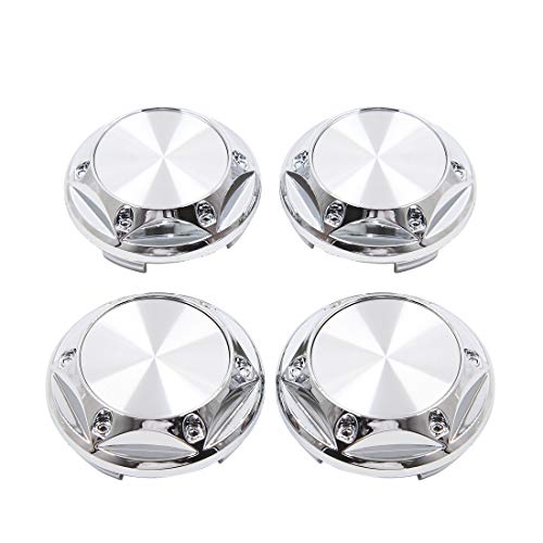4 Cache-moyeux Chromés 68mm Avec 6 Clips - Enjoliveurs Pour Jantes De Voiture Universels