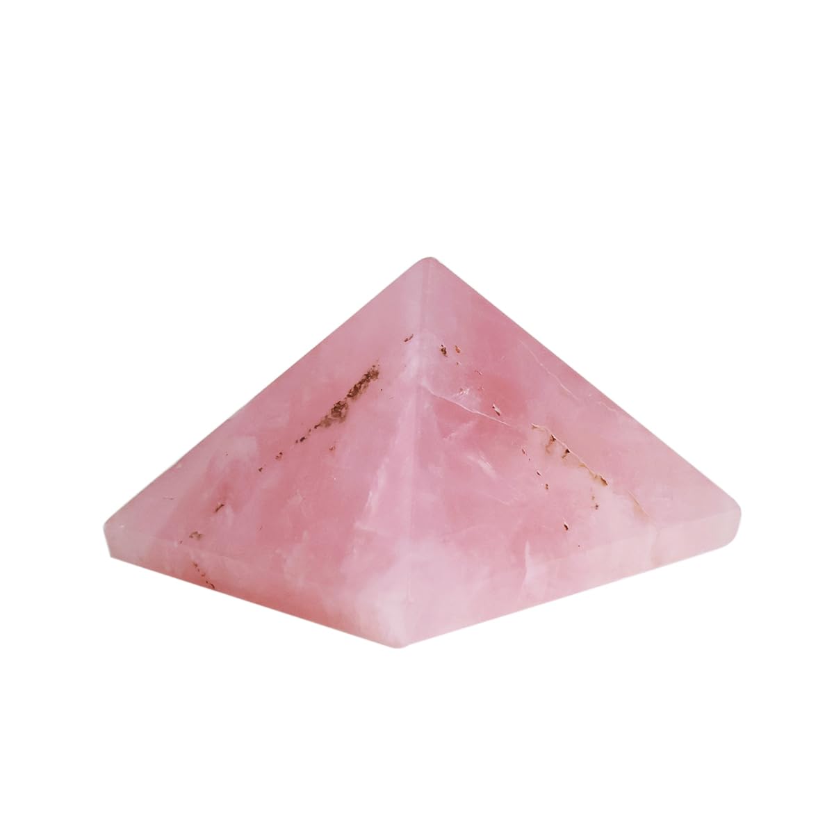 Rose Quartz Crystal Pyramid Vastu for Home | Negative Energy Remover & Office Desk Showpiece | Decorative Healing Crystal Stone for Home Decor & Spiritual Gift (20-30 Gm)