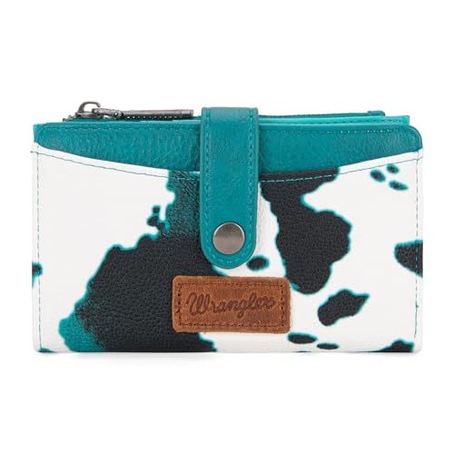 Wrangler Wallet for Women Cow Print Women Bifold Wallets, Card Cases & Money Organizers Credit Card Wallet Brown Female Cash Wallets with ID Window WG133-W002LTQ by Wrangler - Used condition - US$25.49
