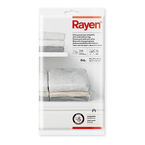 Rayen 6 Moth Resistant Polyethylene Jumper Bags, Transparent, 82 x 40 x 13 cm Cover
