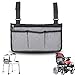 ODOMY Wheelchair Side Bag Armrest Accessories Storage Bag with Pouches Hang on Side with Bright Line Waterproof Organizer for Wheelchair Walker Pouches Walkers Electric Scooters Mobile Chairs (Gray)