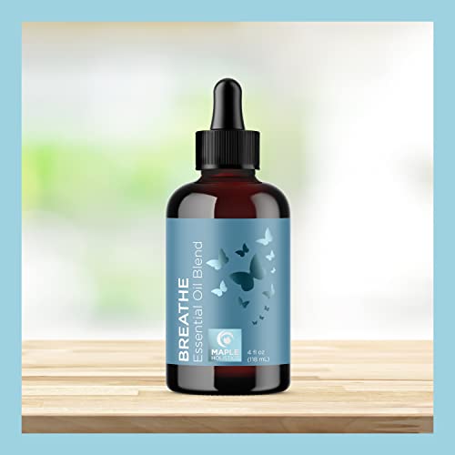 Breathe Blend Essential Oil For Diffuser - Invigorating Breathe Essential Oil Blend With Eucalyptus Peppermint Tea Tree And Mint Essential Oils For Diffusers For Home And Shower Aromatherapy 4Oz #TOP5
