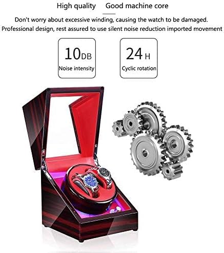 FENOKD Mechanical Watch Shaker Watch Winder Box, Automatic Winders LED Light Quiet Motor- Available in 5 Styles
