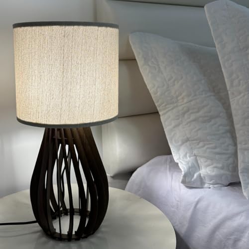 Luminária De Mesa Abajur Finese 42 Cm Quarto Sala Escritório Bivolt 110/220V Com Cúpula Cor Clara Es