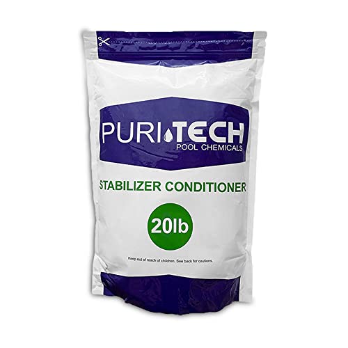 20 lbs Puri Tech Stabilizer Conditioner Cyanuric Acid UV Protection for Swimming Pools and Spas