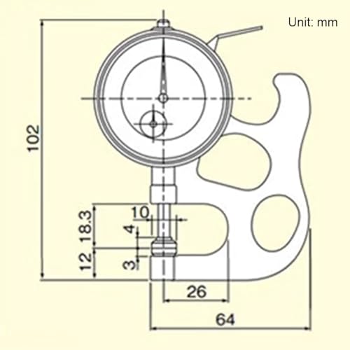 Calibrador portátil de espesores, instrumento de medición de precisión, rango de medición 0-10 mm, resolución 0,01 mm, para cuero, papel, tela, película, alambre y papel adhesivo miniatura 5