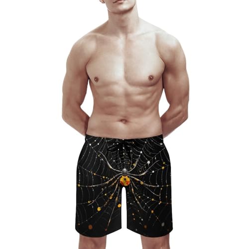 Mens Shorts Spider in Web Men Swim Trunks Quick-Dry Beach Shorts with Drawstring Pocket Bathing Suit2