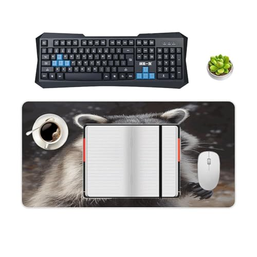 Raccoon Desk Pad Large Office Desk Mat Waterproof Writing Mouse Pad miniatura 4