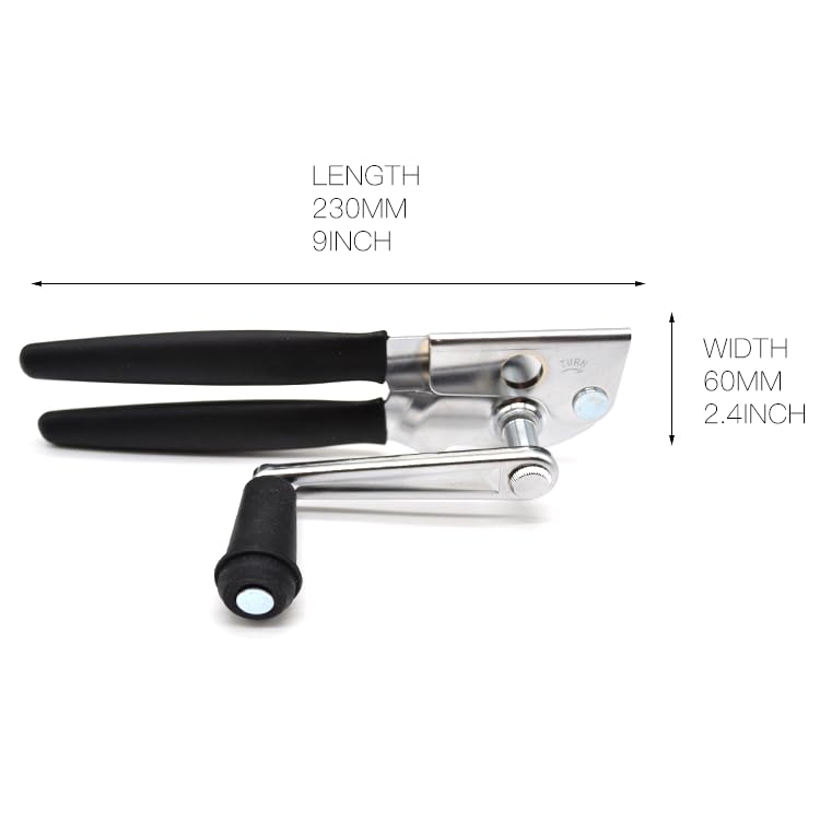 2 Pack Commercial Grade Heavy Duty Manual Can Opener with Easy Crank Folding Handle/Super Thick 20GA 2.0mm Steel with Chrome Plate Finish/Fit All Size Large Cans