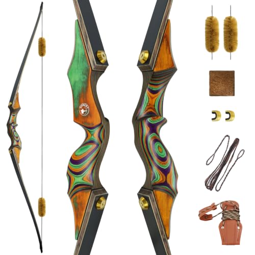 60 Inch Right Hand Takedown Archery Longbow, 45 lb