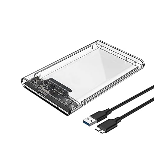 Reletech 2.5" External Hard Drive Enclosure, SATA to USB 3.1 Tool-Free Clear for 2.5 Inch SSD & HDD 9.5mm 7mm External Hard Drive Case Supports UASP SATA