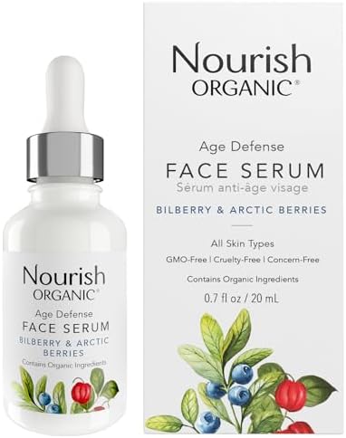 Nourish Organic Face Serum, Bilberry & Arctic Berries, 0.7 Fl Oz