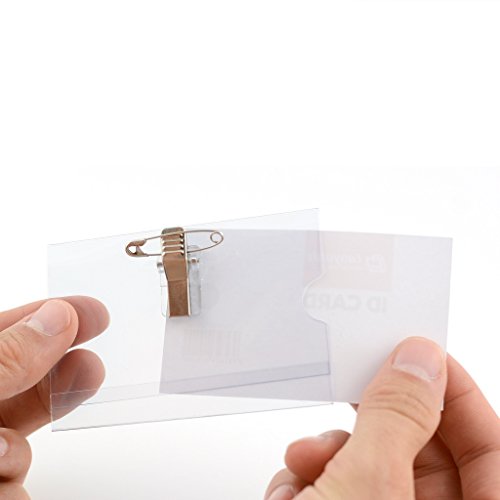 CKB Ltd® Pack of 50 Professional Clip On Clear Plastic ID NAME BADGES With Crocodile CLIP And Safety PIN - Image 3
