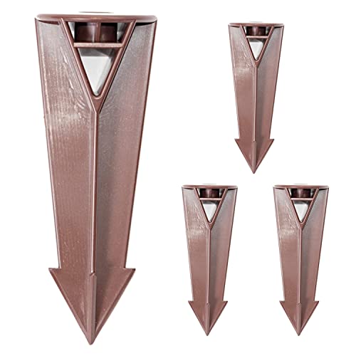 MIK Solutions Plastic Ground Replacement Landscape Light Stake Heavy Duty Direct Burial Light Ground Stakes for Low Voltage Landscape Lights Outdoor Landscape Lighting Ground Spike (4 Pack)