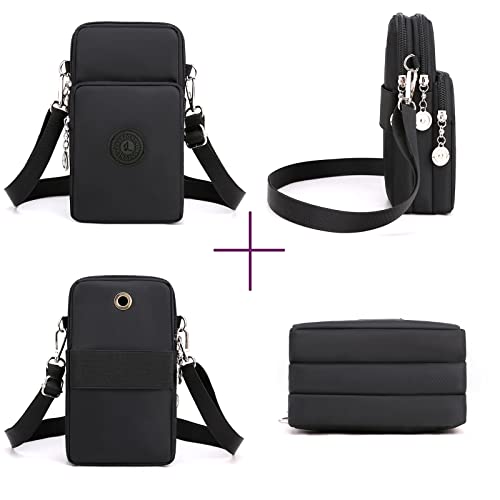 Image of LassZone Cellphone Purse Women Cellphone Crossbody Purse Phone Crossbody Bag Waterproof Nylon Wallet Wristlet Shoulder Bag
