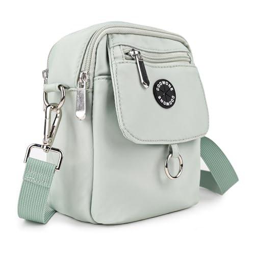 COOWONE Dog Treat Pouch Waterproof Dog Walking Bag with Poop Bag Holder Multiple Pockets Messenger Pack Adjustable Thicken Shoulder Belt Bilayer CrossbodyBag for Puppy Training Hiking (Light Green)