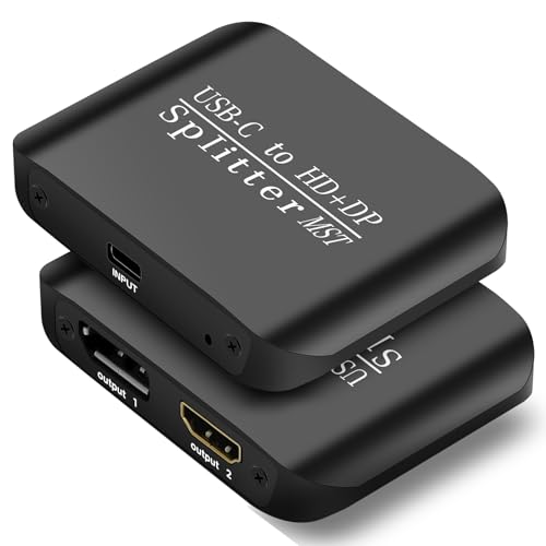 USB C to HDMI/DisplayPort アダプター 4K@60Hz マルチモニター スプリッター 分配器MST SST 拡張1入力2出力 デュアルモニター USB Type C to HDMI ディスプレイポートWindows 対応
