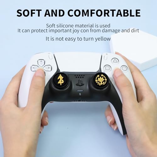 Image of PERFECTSIGHT Cute Thumb Grip Caps for Switch 2, PS5 PS4 Xbox Series X /S Xbox One Switch PRO Controller Steam Deck, 4PCS Soft Rubber 3D Thumbsticks Button Joystick Cover, Black Z Eyes