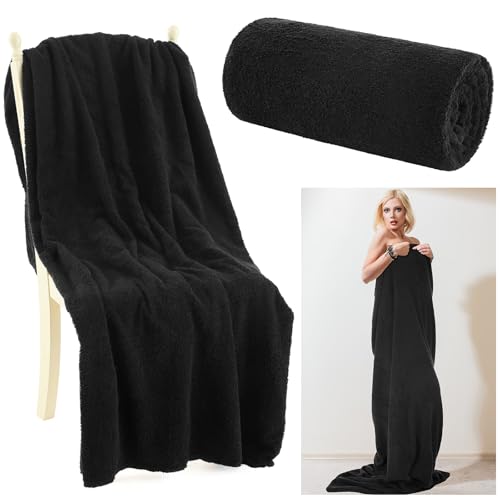 HunnmingRe Infrared Sauna Blanket Towel Inserted 35 x 70Cotton Sweat Absorbent Mat Reusable Machine Washable Cover for for Home Spa Gym Pool Sauna Blanket Accessories(Black)