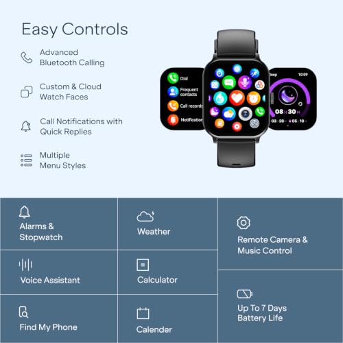 Image of boAt Ultima Ember 2 Smartwatch, 1.96 inch AMOLED Display, Ultra Bright 1000 nits Brightness, AOD, Personalized Fitness Nudges, Functional Crown, 100+ Sports Mode smartwatch for Men & Women (Active Black)