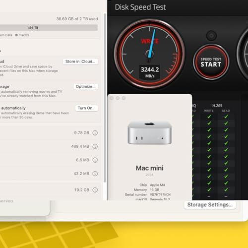 Image of 2025 M4 Mac mini 2TB SSD, 3300MB /s High-Speed Solid State Drive for Mac mini M4 Storage Upgrade