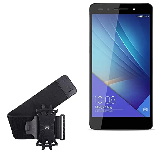 BoxWave Holster Compatible with Honor 7 - ActiveStretch Sport Armband, Adjustable Armband for Workout and Running - Jet Black