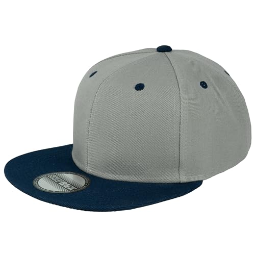 Image of Gelante Snapback Hats for Men - Flat Bill Brim Baseball Cap Hat - Plain Blank Adjustable