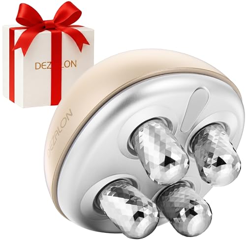 DEZALON Microcurrent Facial Device, Face Massager Tool, Eye and Neck Massager, Face Roller, Beauty Tools for Relaxing Facial Massage and Skin Care Routine, Gold Color