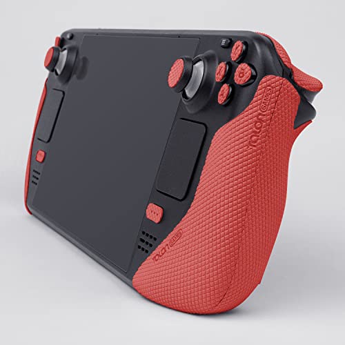 Image of TALONGAMES Controller Grips Compatible with Steam Deck OLED /Steam Deck Controllers, Anti-Slip, Sweat-Absorbent, Textured Skin kit, for Handle Grips, Buttons, Triggers, D-pad (Pro - Red)