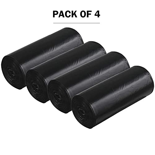 Image of Premium Recyclable Garbage Bags |Extra Large Size Dustbin Bag /Trash Bag - Black Dustbin Covers for Wet and Dry Waste (Pack of 4 Rolls) Total 60 Bags
