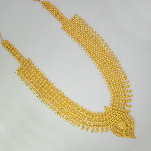 Image of Kollam Supreme Gold Plated Brass very broad Mango Haram /Mangamala Long Chain for Women