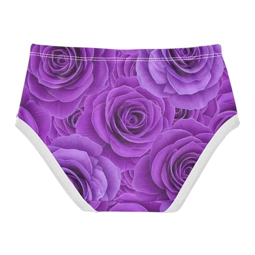 Durable Toddler Girls Underwear 2t Cotton Girl Panties Cute Vivid Floral Purple Flowers Briefs Kids Undies2