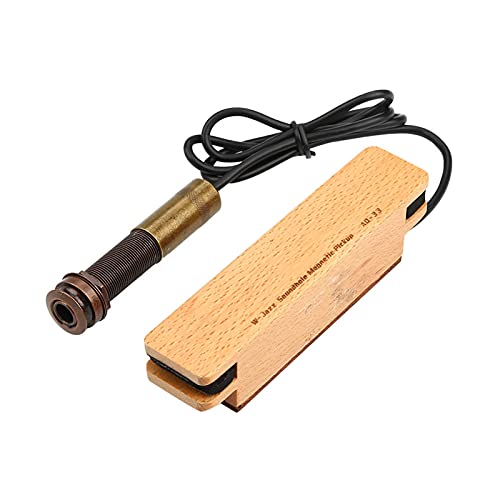 Micro de guitare en bois passif et portable avec prise jack 6,35mm pour guitare folk acoustique