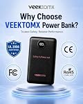 VEEKTOMX Mini Portable Charger PD 22.5W Fast Charging Power Bank USB C Slim Battery Bank 10000mAh Travel Essential Small Battery Pack Power Bank for iPhone Samsung Android etc