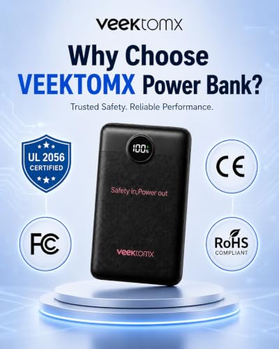 VEEKTOMX 10000mAh 22.5W Fast Charging Mini Power Bank - image 3