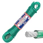 EVERLASTO Quality 20m 'Orient' PVC Clothes/Washing Line 4.8mm Thick - GREEN