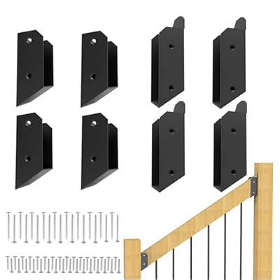 ZABFOLH 4 Pair 30 Deck Railing Bracket Stair Connector 201 Stainless Steel 2"X4" (Actual 1.5"X3.5") Suitable for Deck Railing, Staircase Handrail, Wooden Column Fence