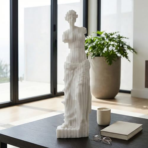 Classical Female Figurine Sculpture for Home Decor Ornament - Textured