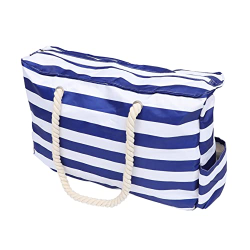 Sac de plage toile bleu Veemoon grand format avec pochette de rangement pour activités de plein air