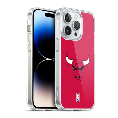 Head Case Designs sous Licence Officielle NBA Uni Chicago Bulls Coque en Gel [Protection de Qualité Militaire] Compatible avec Apple iPhone 14 Pro Et...