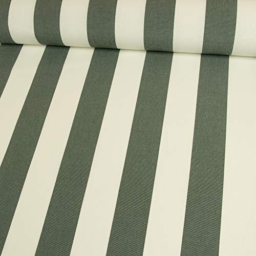 Awning Outdoor Fabric Block Stripes Grey - Price is for 0.5 Metres