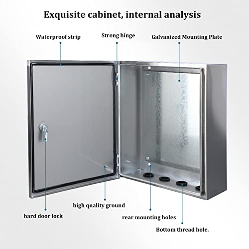 XBTGS Caja de medidor eléctrico, Caja de Conexiones eléctricas de Acero Inoxidable IP65, Carcasas para Sistemas de energía Solar fotovoltaica para Piscinas, Varios ta,600 * 400 * 200mm
