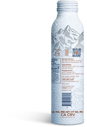 Image of JUST Bubbles Coconut Mint - Pure Premium Sparkling Spring Water in a Fully Recyclable Reusable Eco-Friendly Bottle - 100% Mountain-Sourced Carbonated Water with Naturally Occurring Minerals, 16 Fl Oz (Pack of 12)