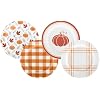 C.R. Gibson Reusable Fall Plastic Plates – Set Of 4 Thanksgiving Dinner Plates With Autumn Designs, 9 Inch - View #3