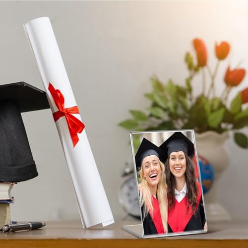 Image of FERAUAX (Pack of 5) Acrylic QR Code Scanner Stand & Sign Holder, (4x6 Inch) Clear Tabletop Display - Perfect for Google Pay, PhonePe, BHIM UPI Payments, Restaurant Menus, & Photo Frames