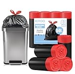 XIYOO Heavy-Duty Black Bin Bags 50L Bin Liners with Drawstring Handles 40 Count Swing Rubbish Bags Kitchen Trash Bags Waste Sacks fit 45-60L
