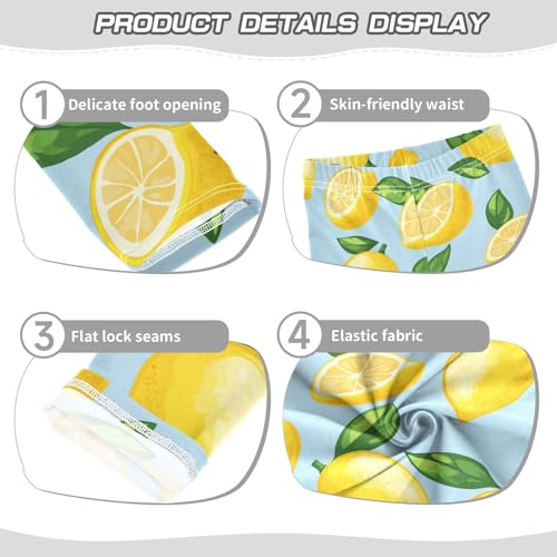 Wusikd Lemon Leaves Girls' Leggings Toddler Doodles Kids Yoga Pants Dance Active Tights 4T3