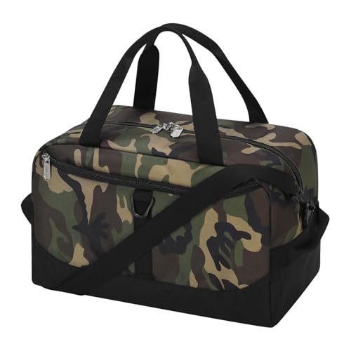 Image of Apenze Small Gym Bag 14 inch lightweight Carry On Mini Duffel Bag with D-Ring for Travel Sport - Camouflage