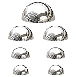 JforSJizT 7pcs Half Gazing Globe Mirror Ball,Silver 304 Stainless Steel Hollow Polished Reflective Smooth Garden Sphere,Colorful and Shiny Addition to Any Garden or Home